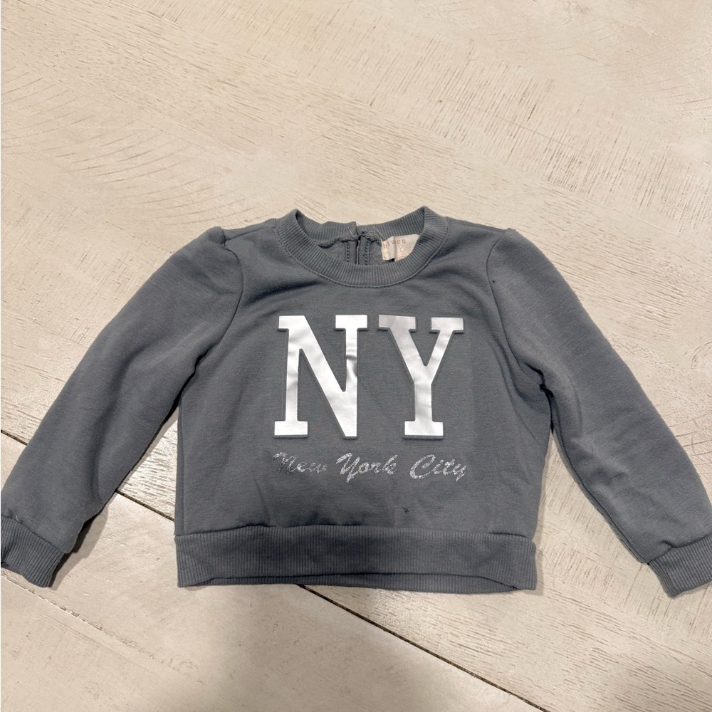 Gray Kids Sweatshirt with NY Design